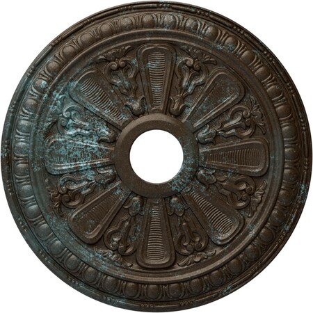 Ekena Millwork Bristol Ceiling Medallion (Canopies up to 3 7/8"), 23 1/2"OD x 3 7/8"ID x 1"P, Bronze Blue Patina CM23BIBBS